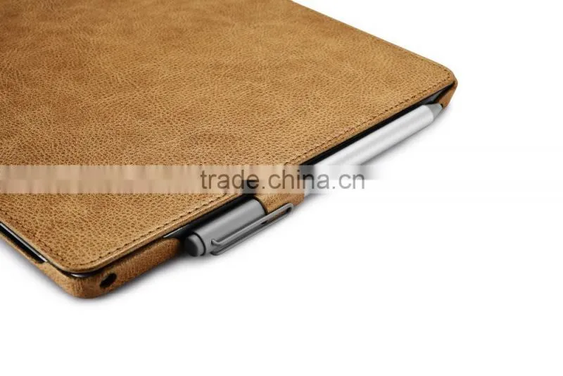 Icarer Luxury Genuine Leather Ultrathin Holder flip case for Surface Pro 4