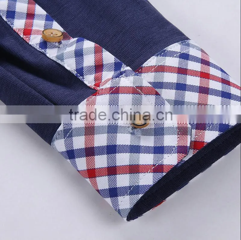 American Design Turn-down Collar Men Check Shirt