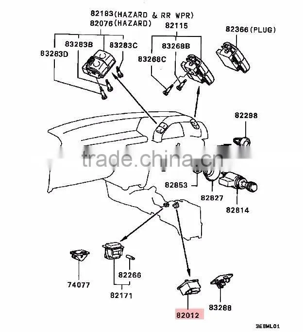 Car Remote Control Mirror Switch For Mitsubishi Pajero Montero V11 V13 V32 V43 Lancer CS2A MB561810