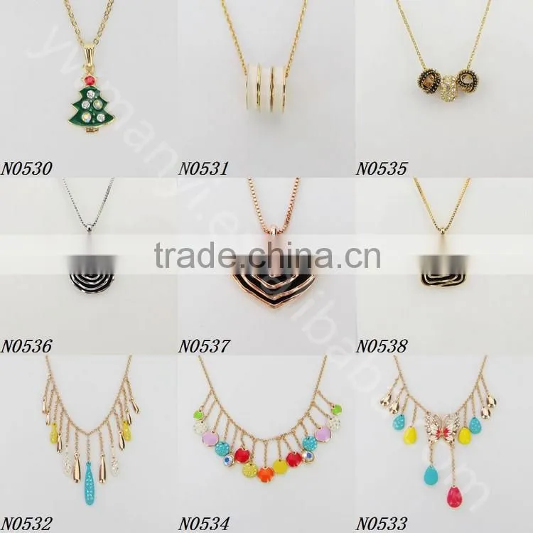 High quality european unique heart pendant oil drip necklace N0537