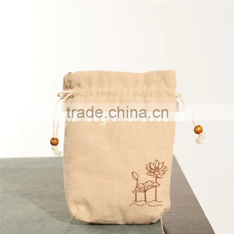2015 cotton drawstring bag with logo in custom