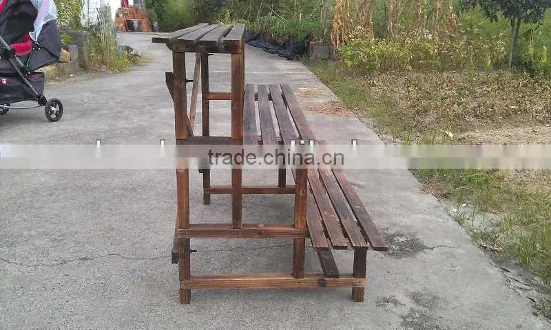 Triplex &Multifuction wooden flower stand/ Carbonized triplex rack