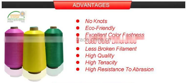 hot sales terylene high elastic filament 100D/36F/1 for Weaving hank dye