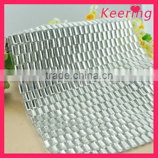 fashion hotfix square rhinestone mesh banding WRT-004