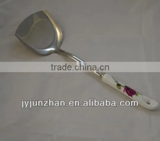 Stainless steel kitchen turner with ceramic handle made by Junzhan Factory directly and sell directly