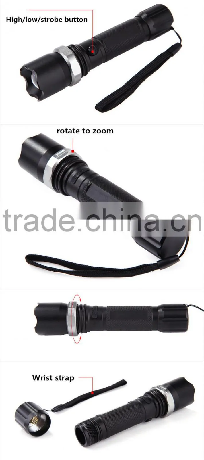 powerful rechargeable LED torch flashlight