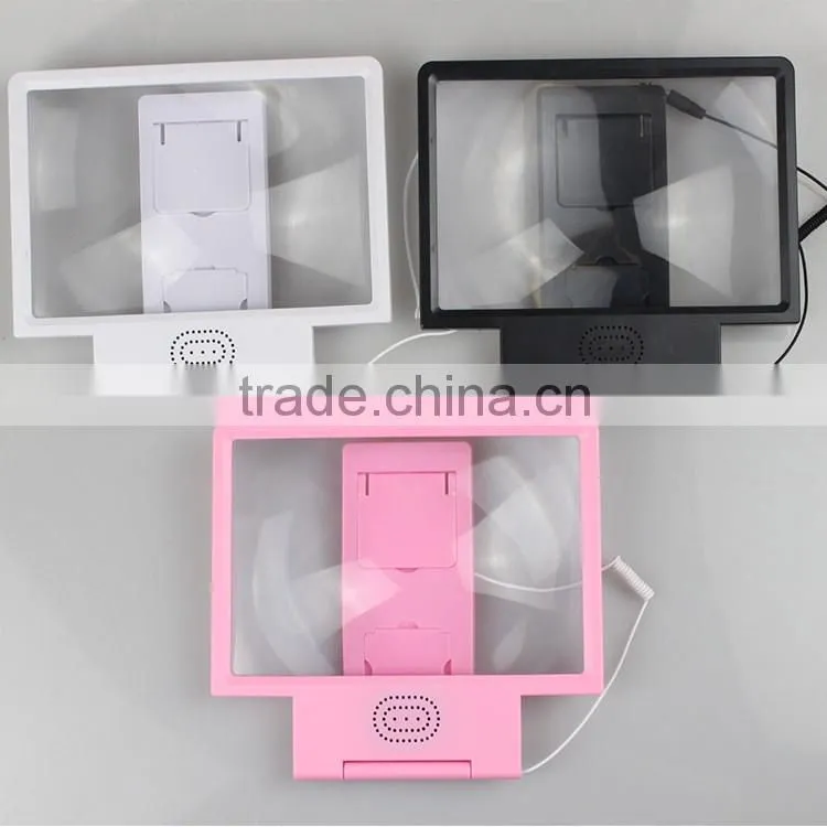 Portable Foldable mobile phone 3d screen magnifier hd with speaker