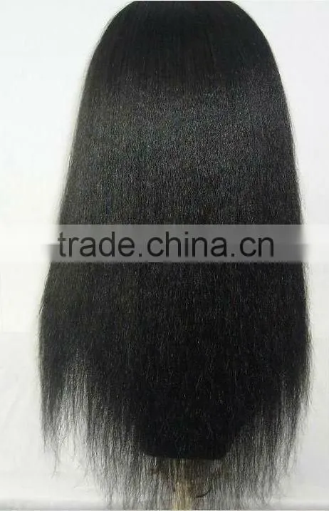 Hot selling lace wig brazilian hair yaki hair in lace wigs made in china