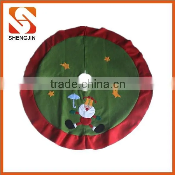 SJ-6488 Factory sale cheap xmas tree skirt double layer felt christmas tree skirt
