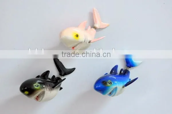 3.5 inch Factory Custom 3D Plastic Shark Refrigerator Magnets
