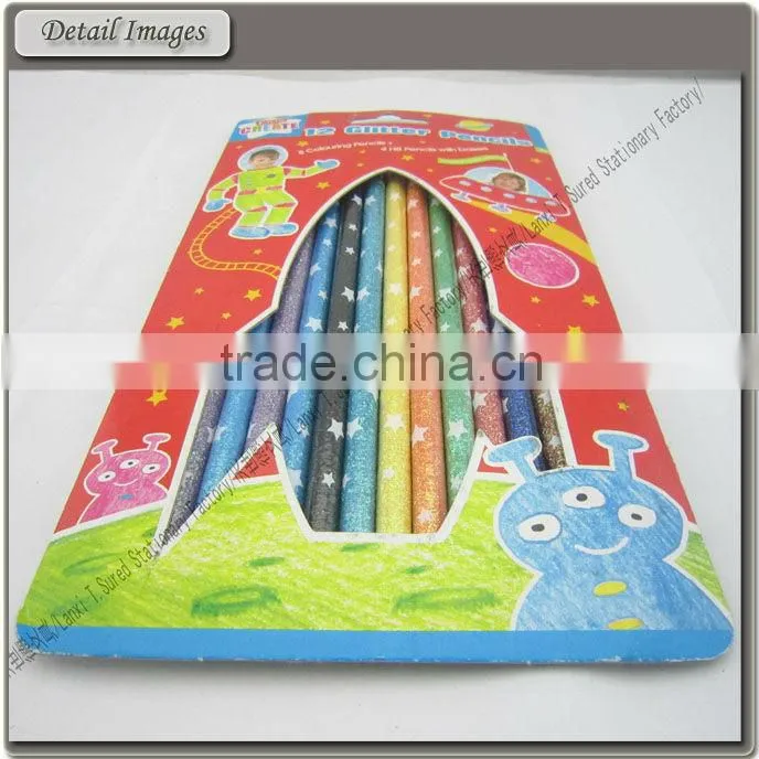 7'' Glitter Pencil With Eraser Set & Box