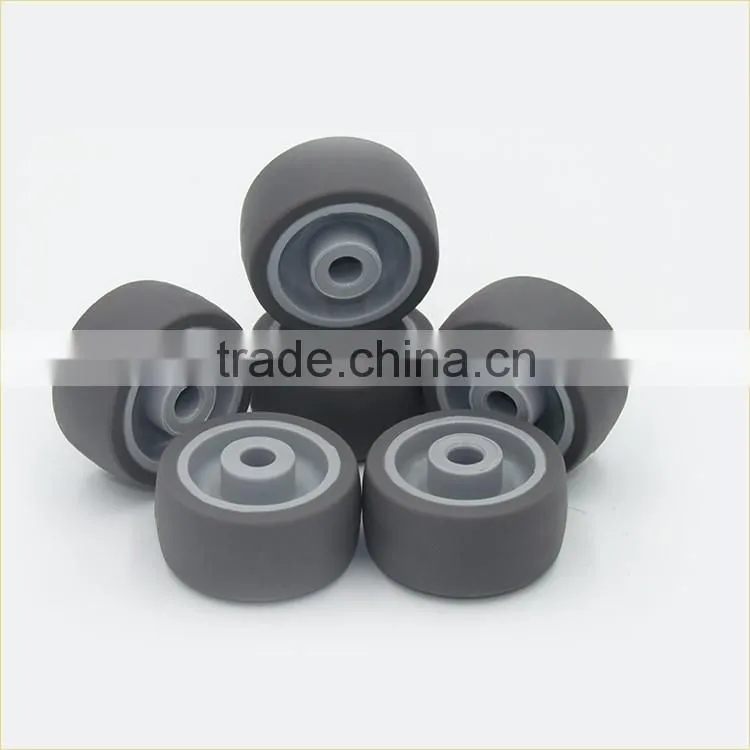 2016 newest durable 36.5mm grey TPU ball rubber caster wheels with shaft