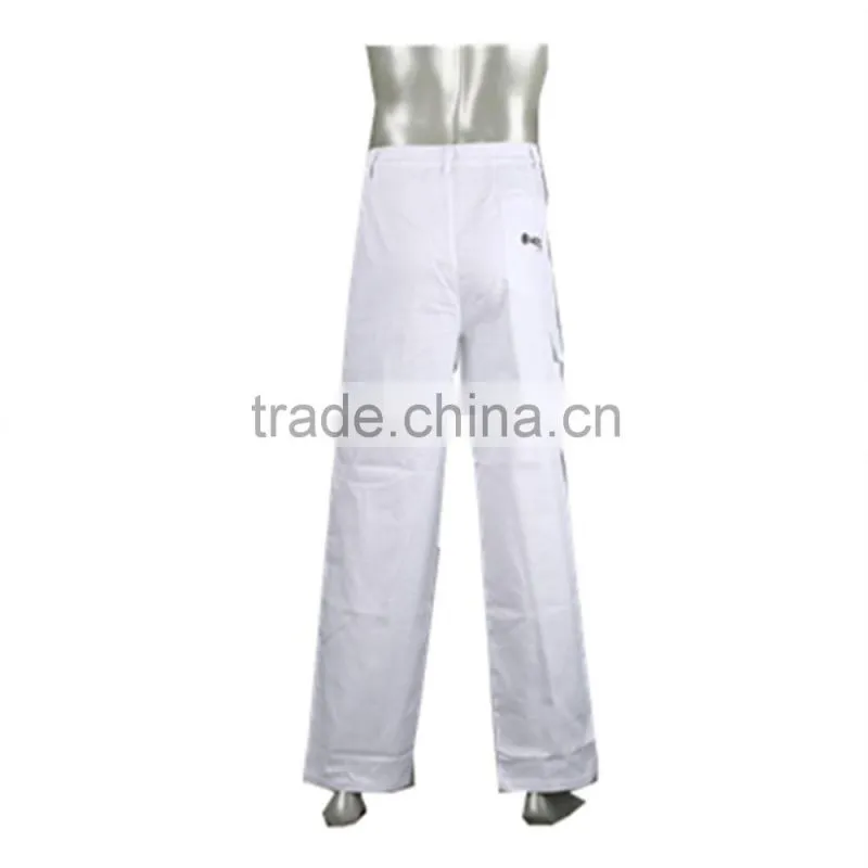 Men's White Cargo Pants with Side Pockets