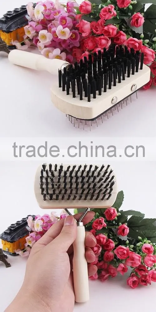 pet grooming wooden two sides comb with brush