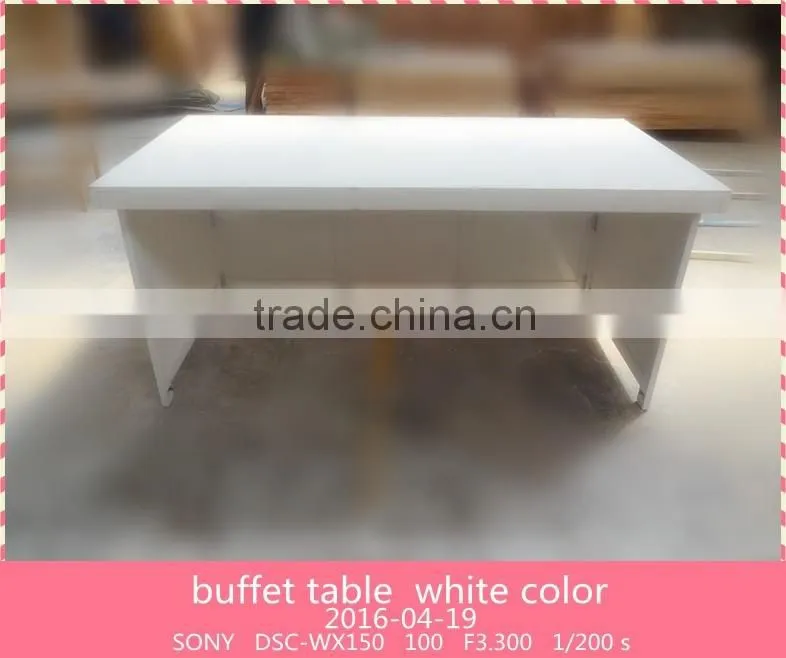 white wood restaurant buffet table