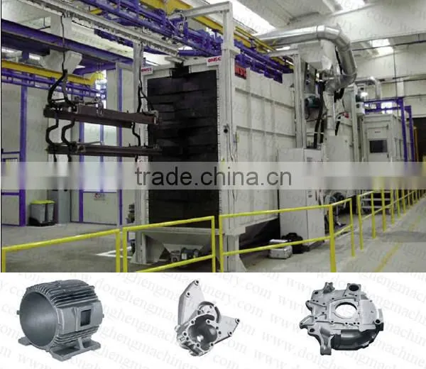 Hanger pass through type continuous shot blasting machine