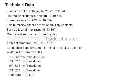 on top sale and high quality electrical modular contactor/AC modular contactor
