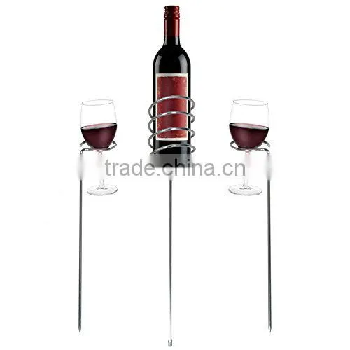 2016 New design outdoor picnic garden beach wine rack, beverage holder, beach wine holder