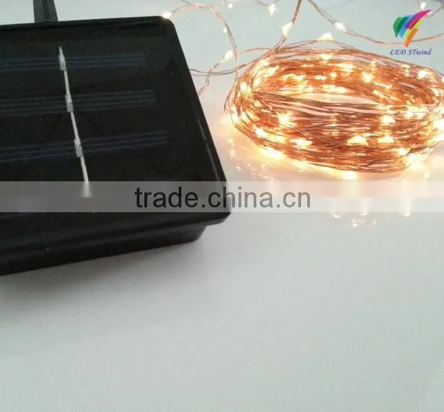 Solar Power 15M 150 Micro Led Copper Wire String Fairy Light For Outdoor