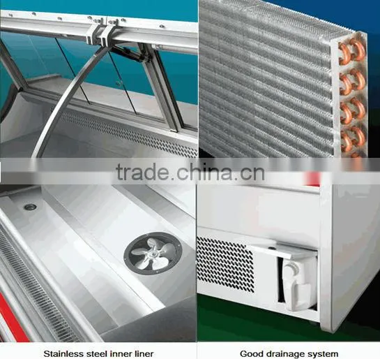 hot sales Dishes showcase display cabinet / Supermarket dishes showcase