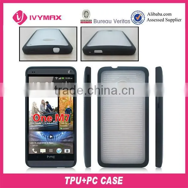 New design TPU + PC cell phone case For HTC One M7