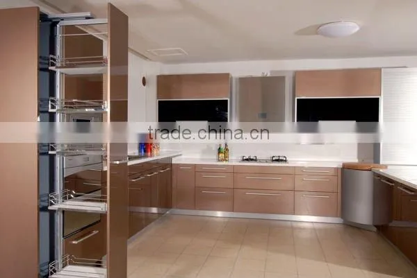 Modern mix style melamine mixed lacquer kitchen cabinet