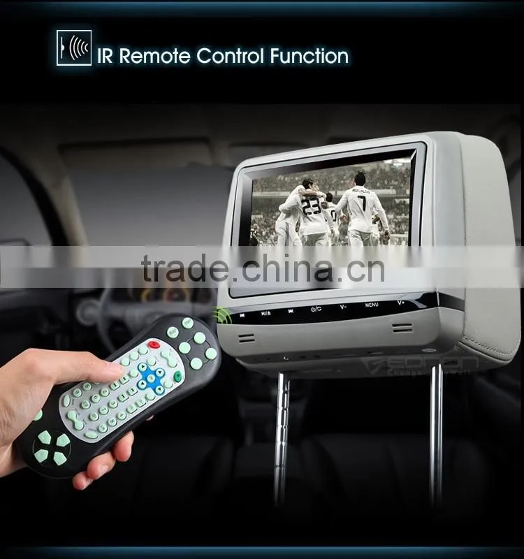 EONON L0288 7" HD Car Headrest Monitor with Built in DVD (Gray Color)