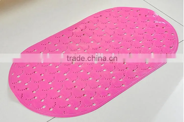 cute foots pattern and safty with suction cups pvc bath mat