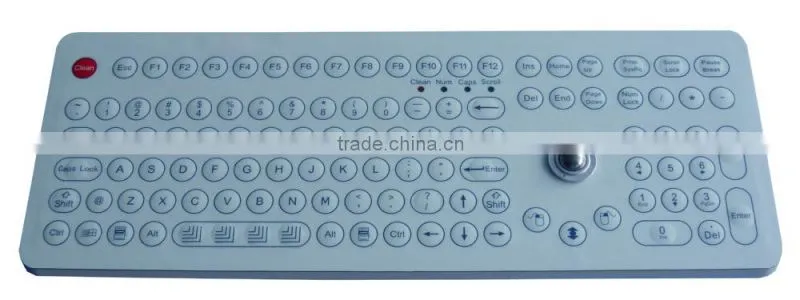 IP68 chemical resistance membrane keyboard with trackball mouse combo