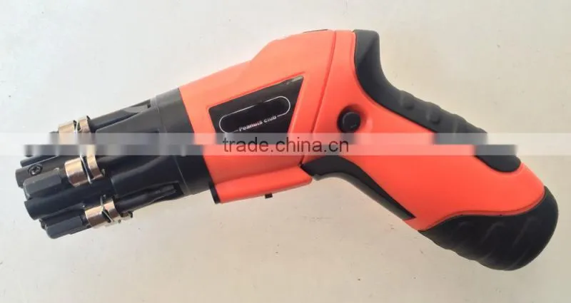 Multi-bits 6pcs 3.6V/4.8Volt cordless screwdriver with folded handle and LED light