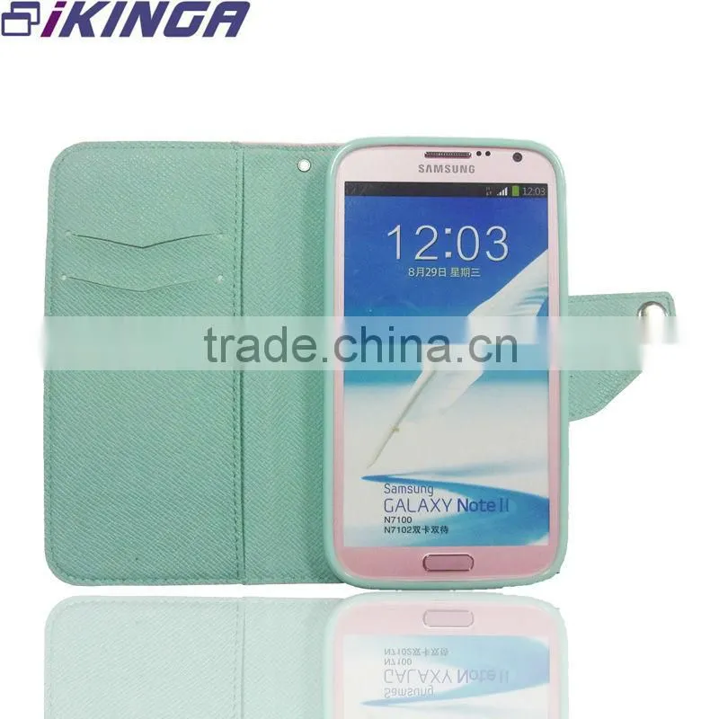 PU leather case for samsung galaxy note 2 N7100 N7102/waterproof fashion case for samsung galaxy note 2 case