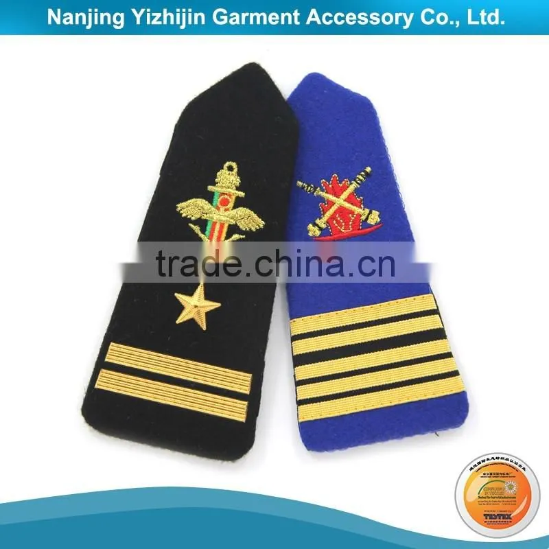 Custom design high quality hand made bullion shoulder board for pilot uniform
