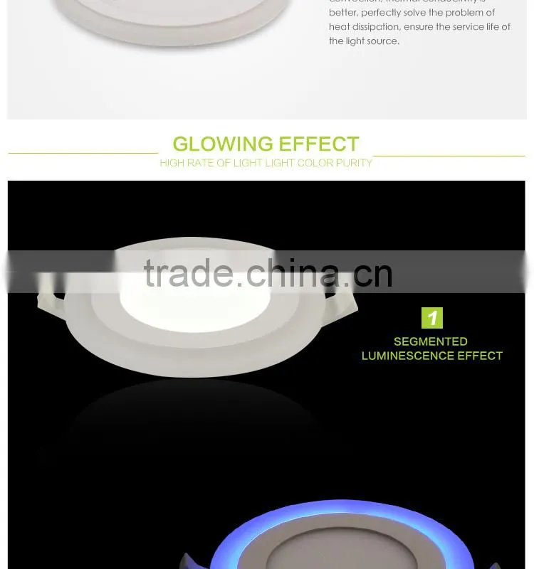 6w LED warm and cool white 2 color panel light (Side emit) round led panel light