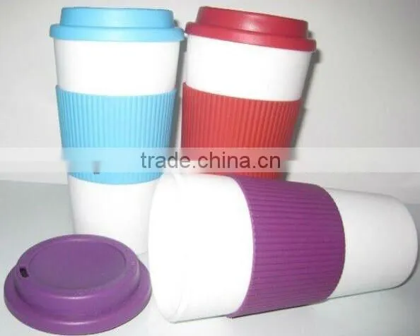 16 Oz Plastic Insulated Coffee Mug With sleeve