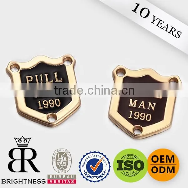 Custom clothing label handbag logo metal plate for clothing