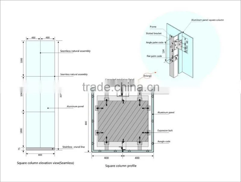 Good corrosion resistance 300*300mm relief panel used for balcony