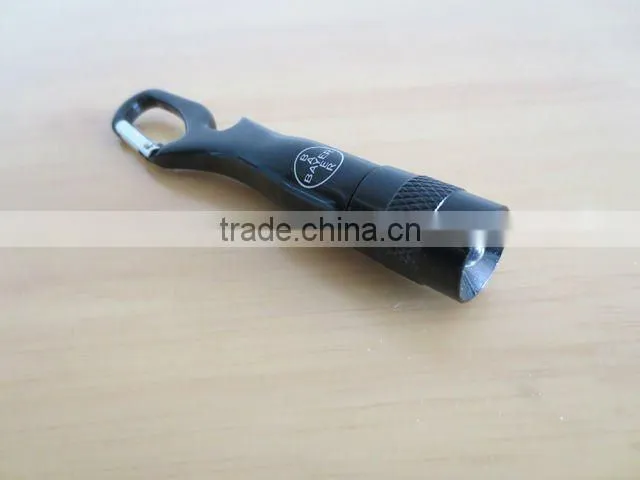 Aluminium mini carabiner LED Flashlight/Torch with rotating switch