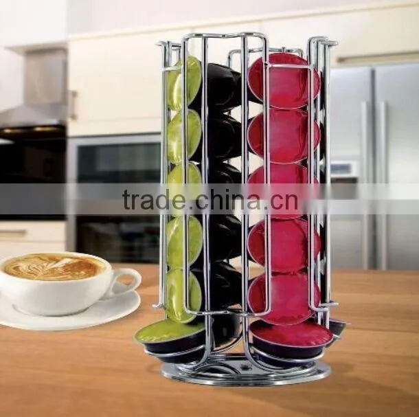 Coffee Pod Holder Rotating Revolving Rack Tower Capsule Stand