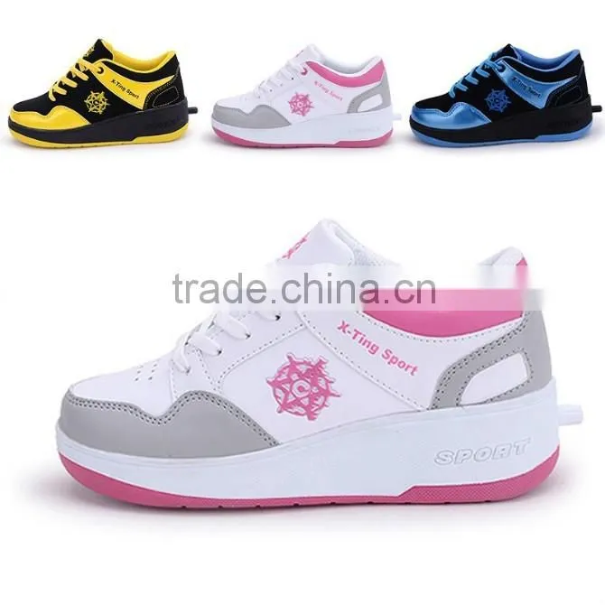 wholesale original brand name shoes skate, kids sport roller shoes with retractable wheels factory in china