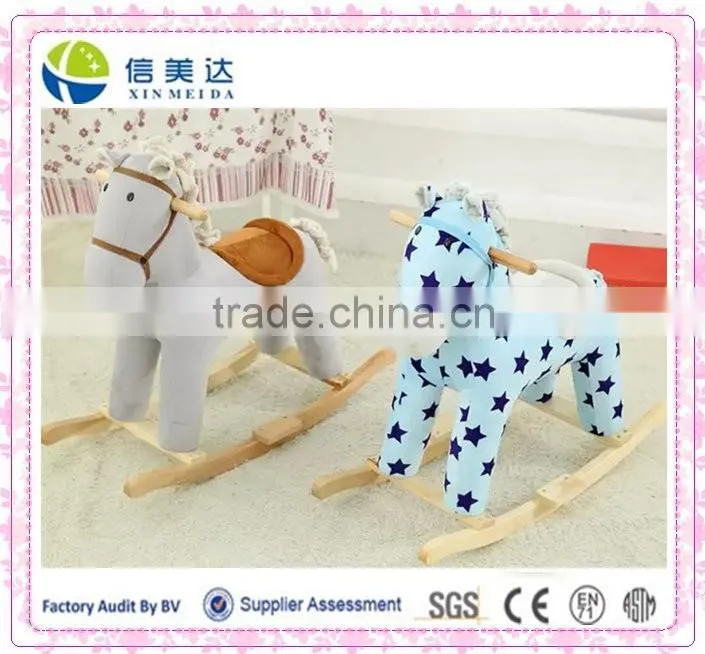 plush rocking horse/anmal wooden Horse toys for kids