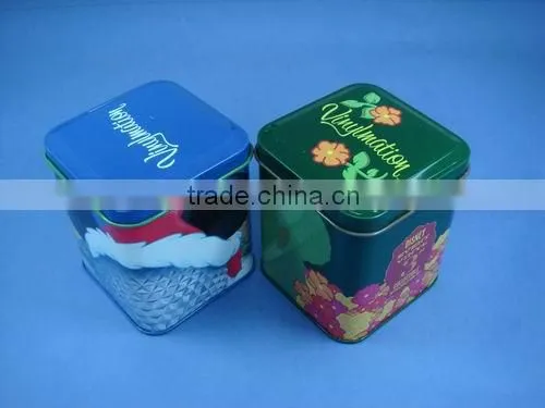 Square samll metal candy tin box