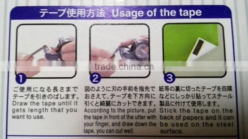 Japan/Germany Magnet Tape, L8M/5M/ Self Adhesive Magnet Tape With Dispenser