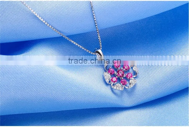 Best selling ruby pendant made with 925 sterling silver necklace