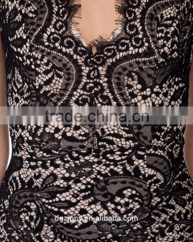 2016 Women lace design all night dance dress/Side split latest night dress/Ladies western style prom dress