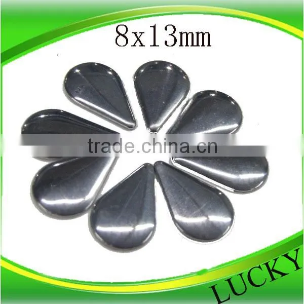 hot fix nailhead DROP shape 8X13mm grey color
