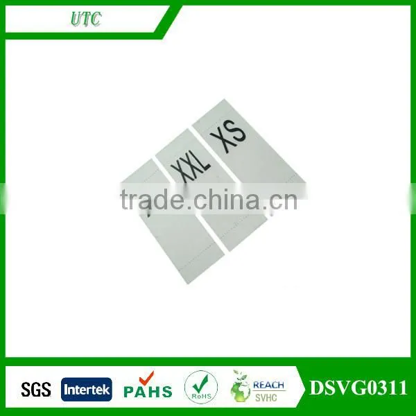 garments TPU silkscreen printing transparent brand size label