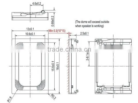 FBSR181325 0.6/1.0w suqare mini micro loudspeaker use for phone (FBELE)