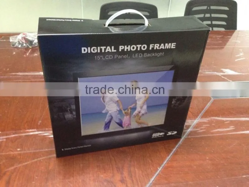 Fresh new 15 inch 4:3 HD digital photo frame with HDMI input support 1080P video