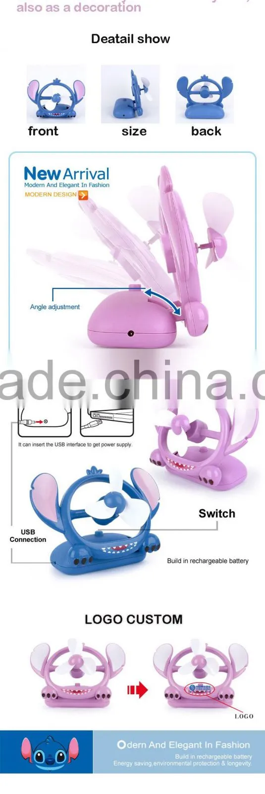 Summer toys 12v battery operated mist rechargeable fan for kids
