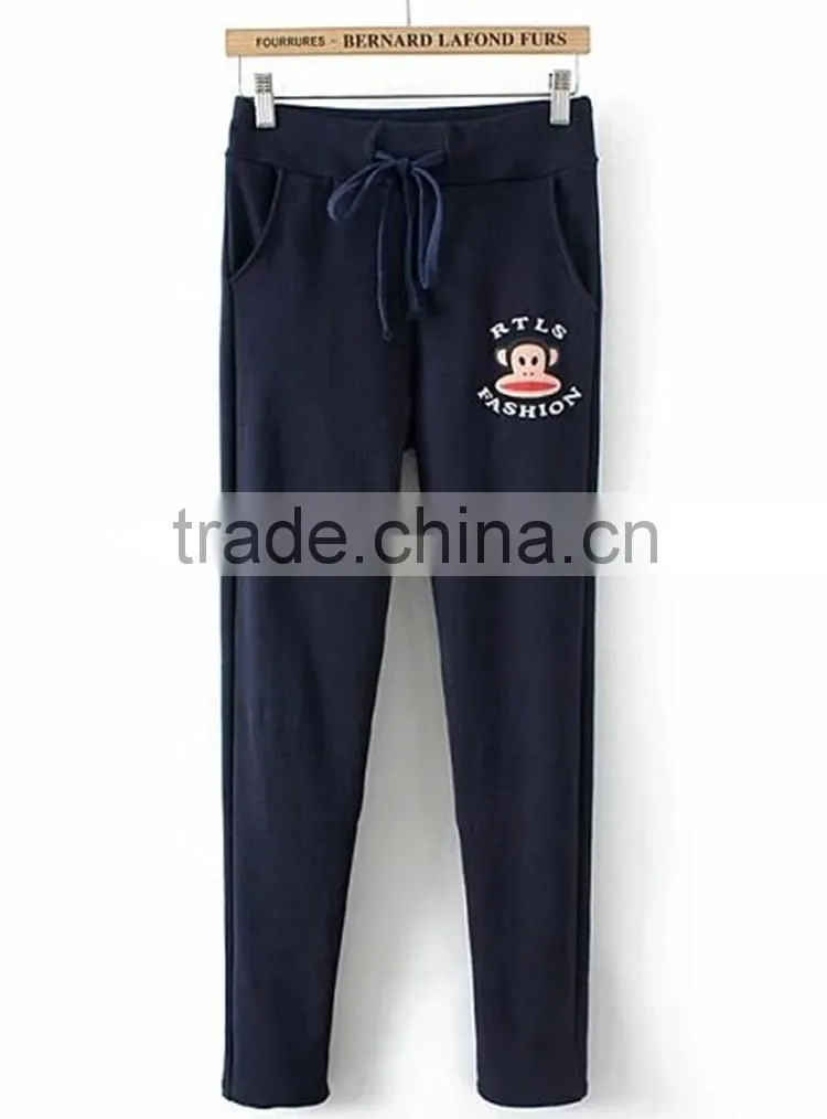 2016 Winter Custom Jogger Sweatpants, Wholesale cartoon monkey printed Women's Sports Sweatpants
